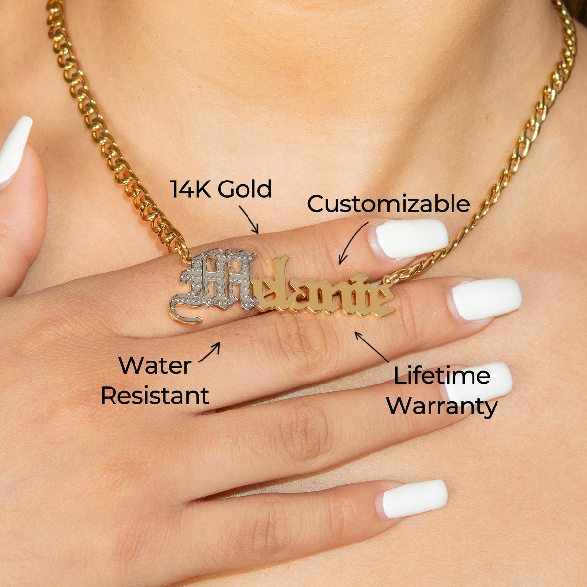 Women Jewelry - Gold Name Necklace | Style # N09