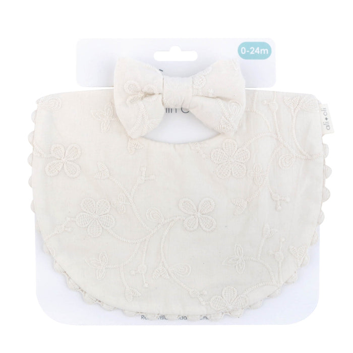 Ali+Oli Cotton Double Sided Baby Bib With Bow