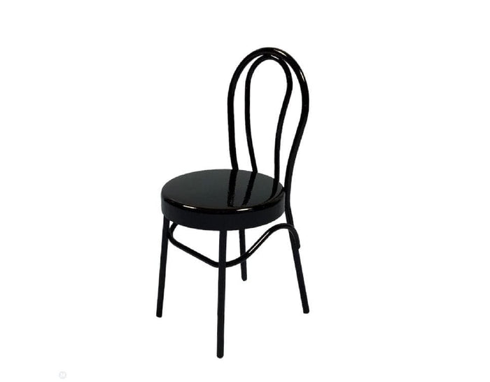 Black Metal Dollhouse Chair, Dollhouse Kitchen Chair, Miniature Retro Diner Chair, Dollhouse Furniture