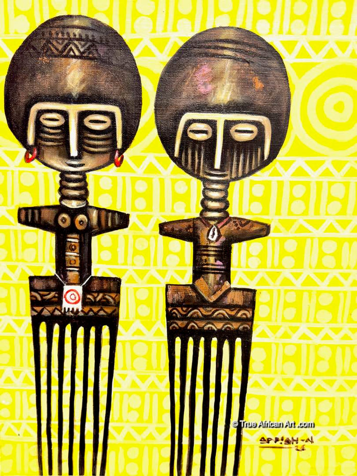 Appiah Ntiaw | Ghana | "Hair Cuts" | Original | True African Art .com