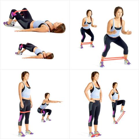 Element Fitness mini-bands used in various exercises