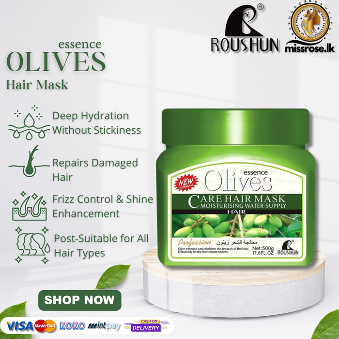 Roushun - Olives Essence Moisturizing Water Supply Care Hair Mask - 500g