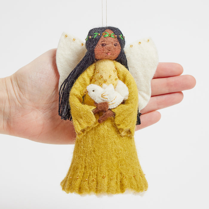 Small Golden Peace Dove Angel Tree Topper