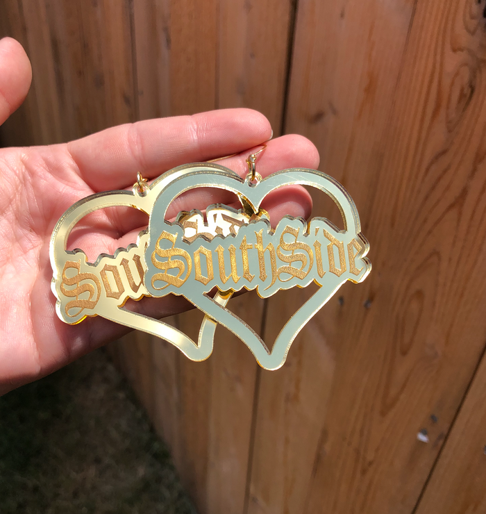 South Side Mirrored Gold Acrylic Earrings