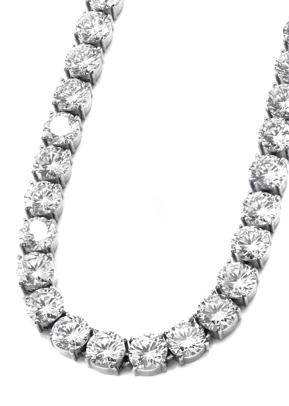 Gold Jewelry - Mens 14K White Gold Iced Out VVS Tennis Chain