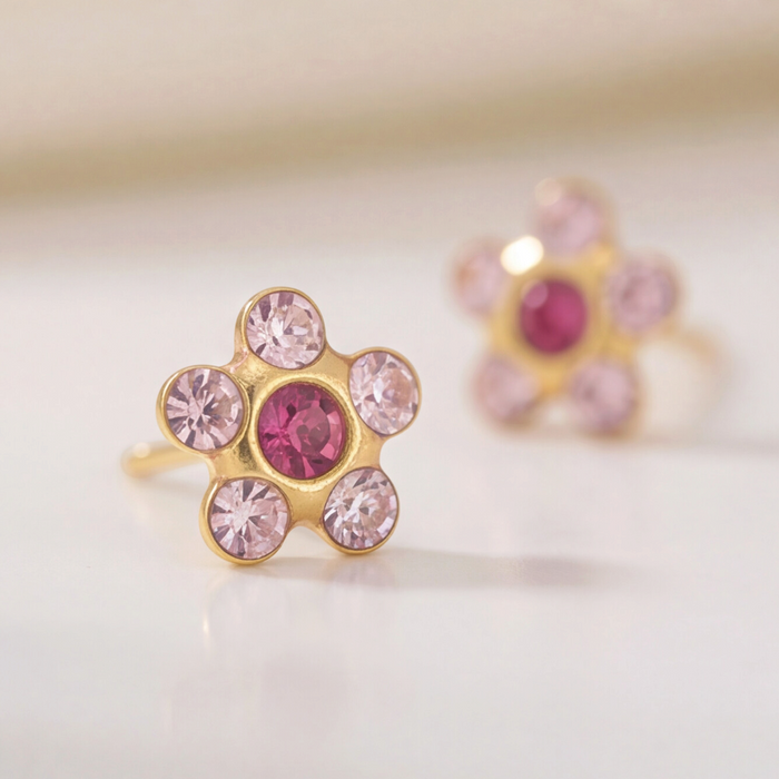 18K Gold Plated Flower Earring 133