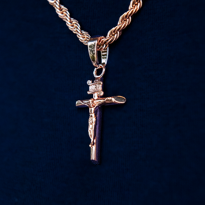 Crucifix Pendant - Rose Gold