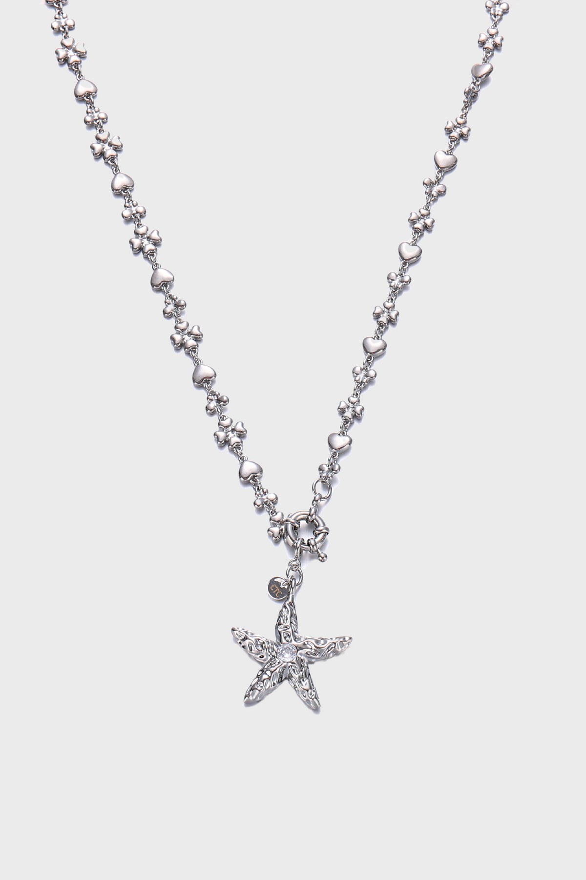 Palladium White Gold Plated Diamond Starfish Necklace