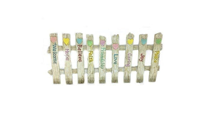 Friendship Fence, 3" High Inspirational Words Fence,  Fairy Garden Fence with Words