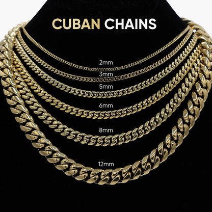 Diamond Cuban Chain in Rose/White Gold - 8.5mm