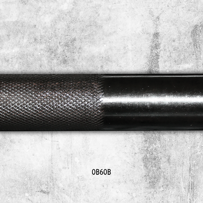 5 ft. Olympic Bar- Black Body Solid Lifting Bars OB60B-knurling-600px