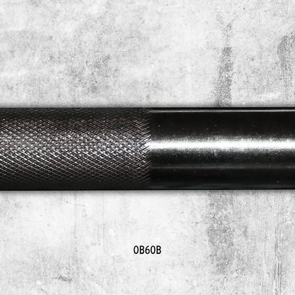 5 ft. Olympic Bar- Black Body Solid Lifting Bars OB60B-knurling-600px