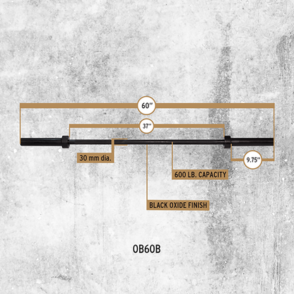 Body Solid Olympic Bar with specs overlay