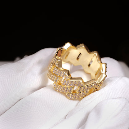 14MM Iced Prong Cuban Ring