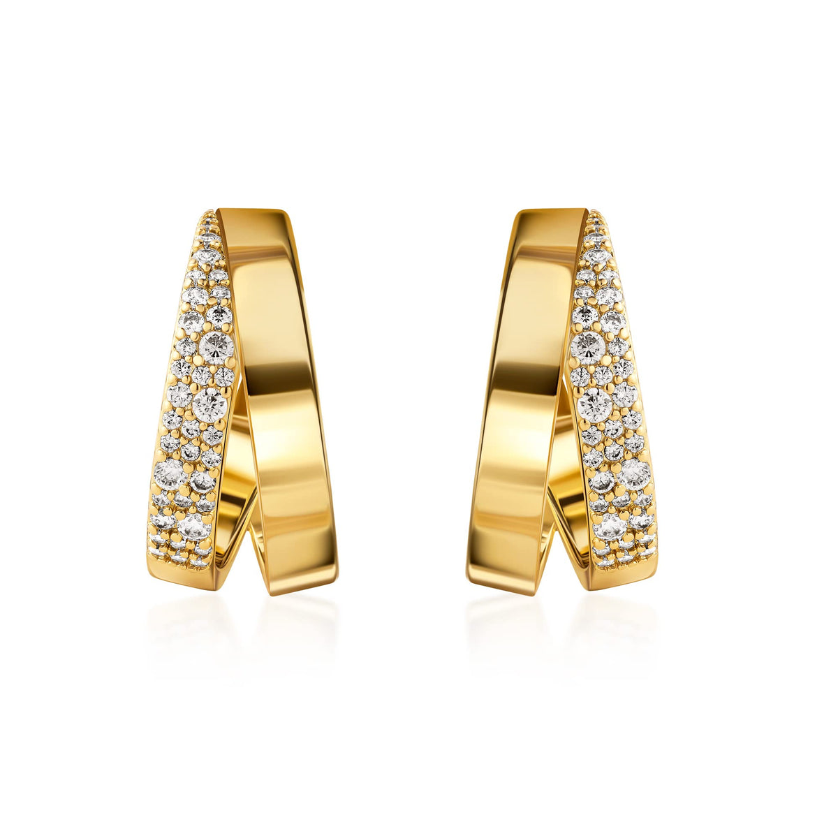 18K Gold Plated Double Hoop Earrings