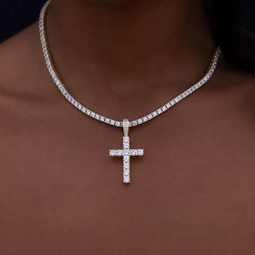 Diamond Cross in Yellow Gold