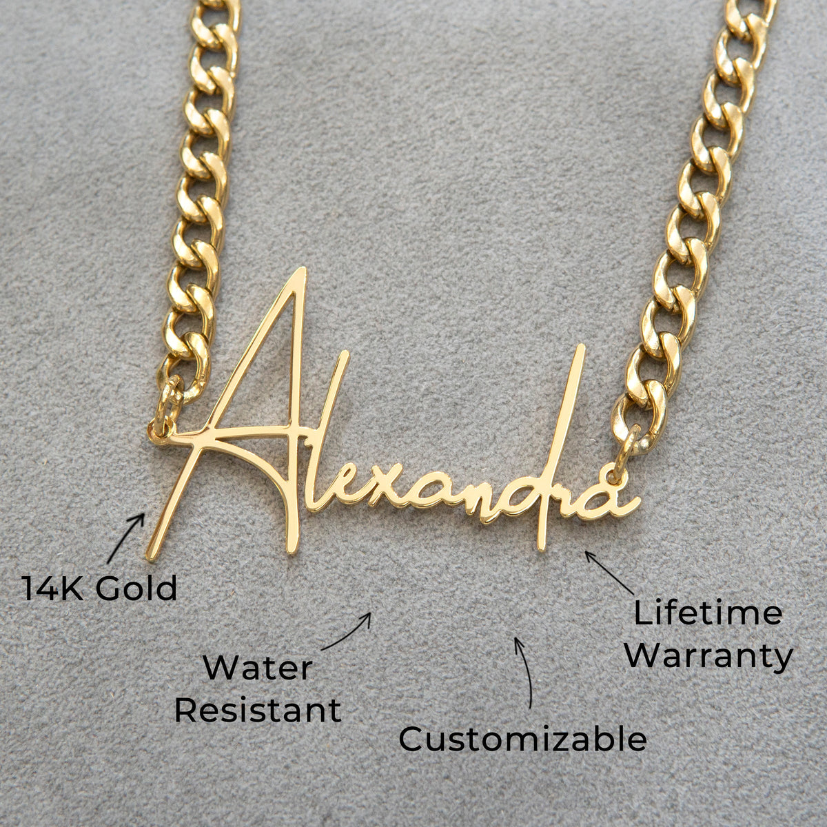 Women Jewelry - Gold Name Necklace | Style # N31