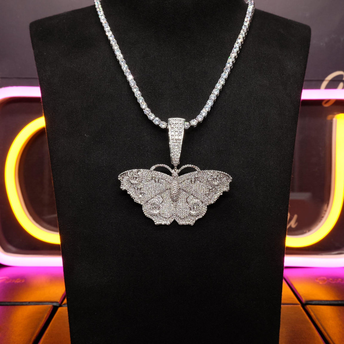 18K Gold-Plated Micro Inlay  AAA CZ Butterfly Pendant