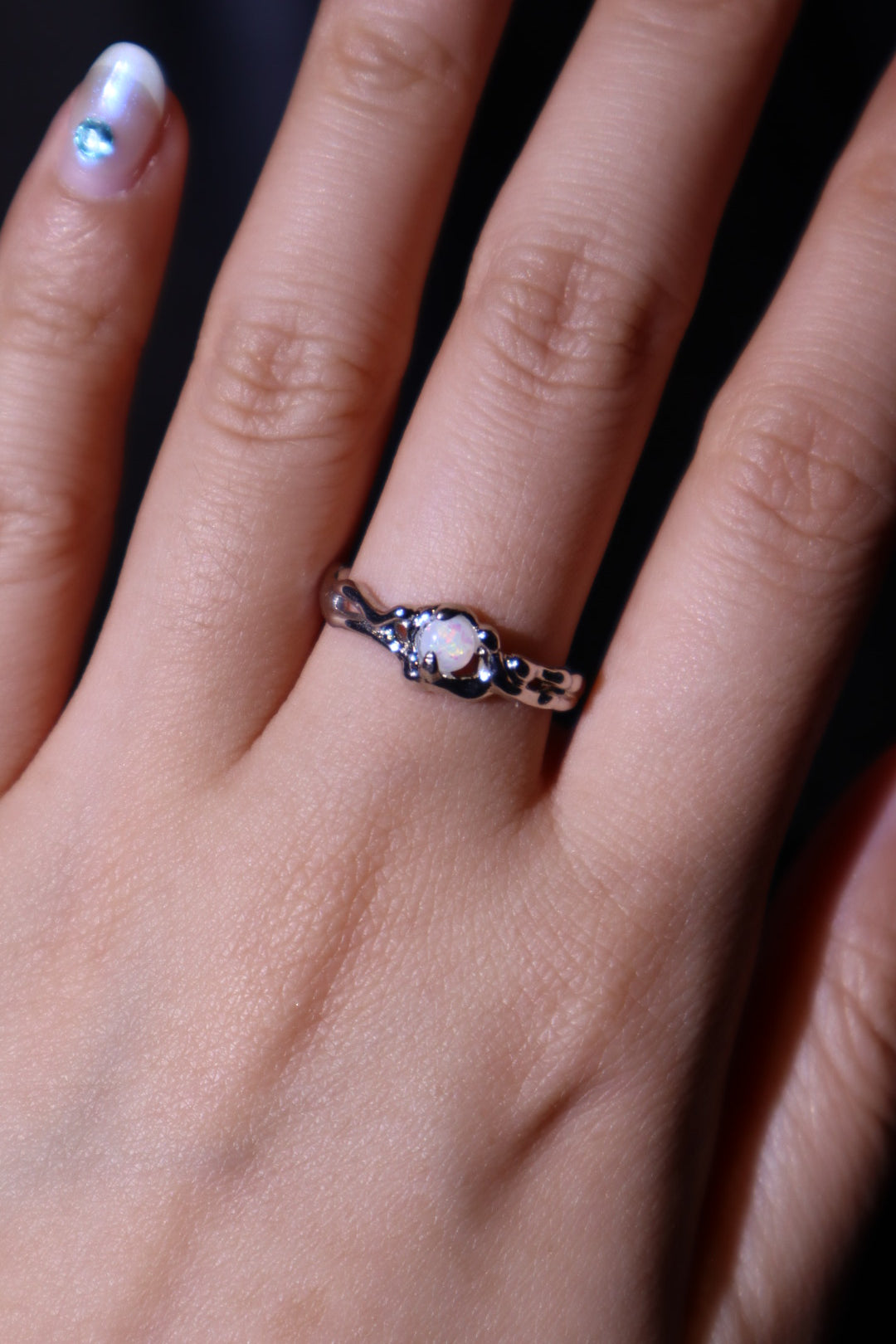 White Opal Ring