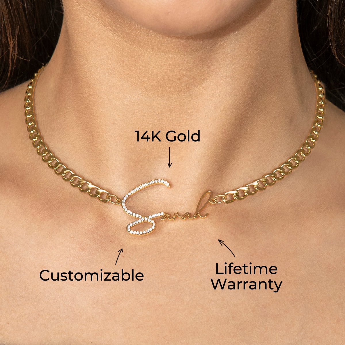 Women Jewelry - Iced Out VVS Name Necklace | Style # N45