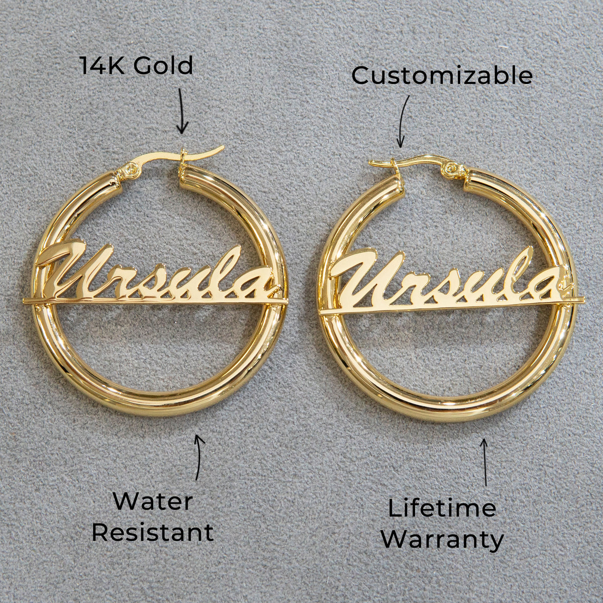 Women Jewelry - 14K Gold Hoop Earrings | Style # E15