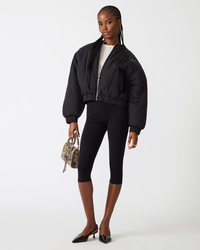 ADORE Black Bomber-Inspired Long Sleeve Women's Jacket | Steve Madden
