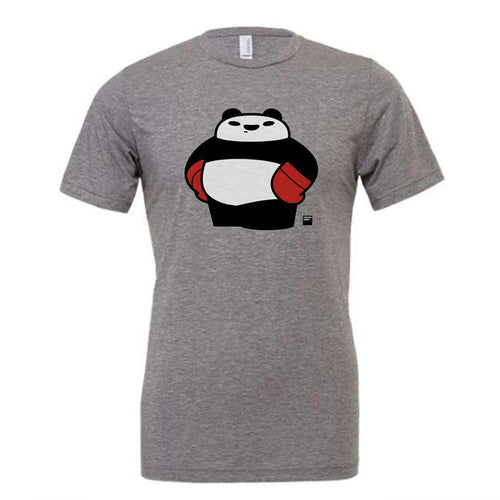 Adult Crew Neck - Panda Pose Heather Gray (S - 2X) by Punching Pandas