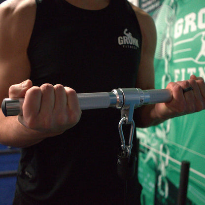 G&G Aluminum Revolving Straight Bar in use close-up