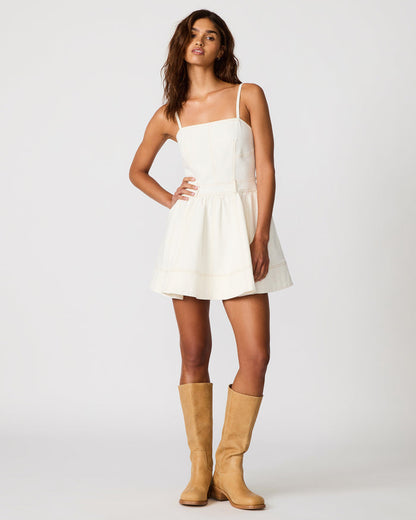 ARETHA Antique Denim Stitching Sleeveless Women's Mini Dress | Steve Madden
