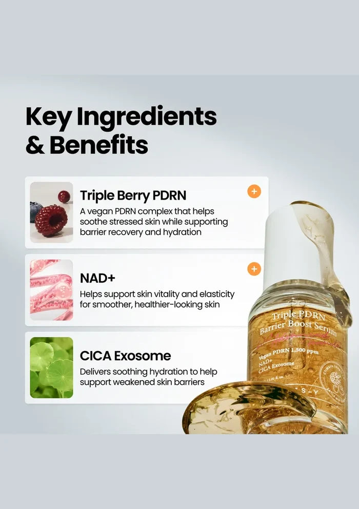 AXIS-Y Triple PDRN Barrier Boost Serum 30ml — key ingredients; original brand product information