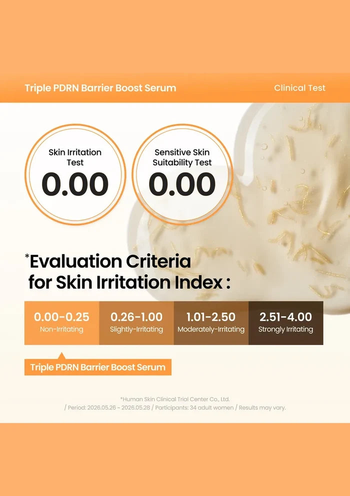 AXIS-Y Triple PDRN Barrier Boost Serum 30ml — sensitive skin tests; original brand product information