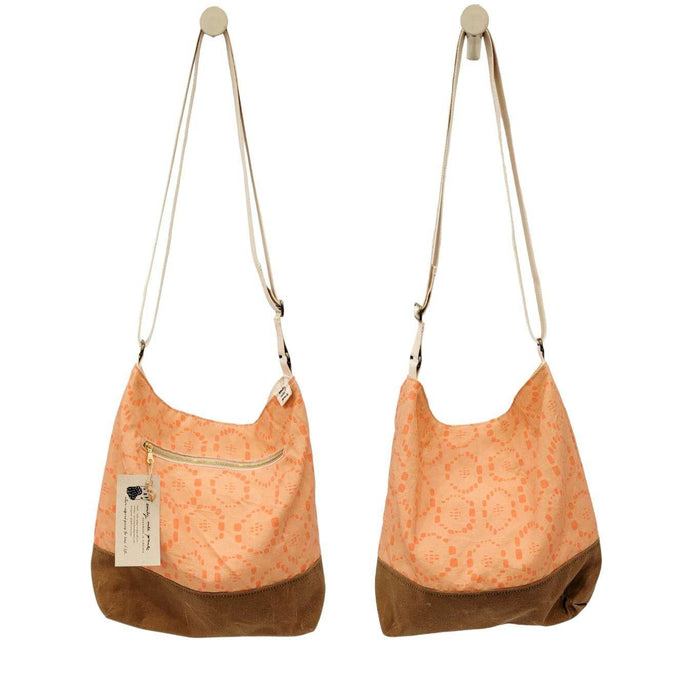 Bag - Large Cross-Body (Peach Lace) by Emily Ruth Prints