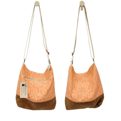 Bag - Large Cross-Body (Peach Lace) by Emily Ruth Prints