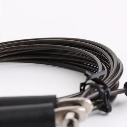 Close-up of coiled XM Fitness speed rope cable