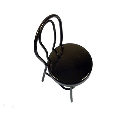 Black  Metal Dollhouse Chair, Dollhouse Kitchen Chair,  Miniature Retro Diner Chair, Dollhouse Furniture
