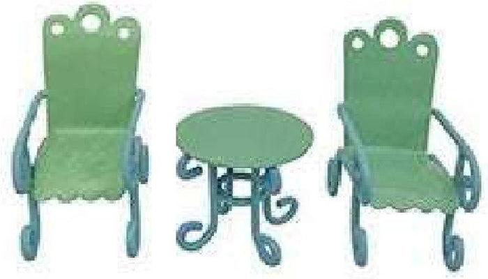 Blue and Green Fairy Garden Miniature Metal Furniture