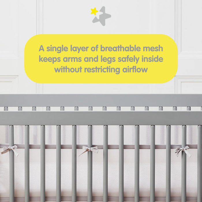 BreathableBaby Classic Mesh Liner for Mini Cribs (Covers 4 Sides)