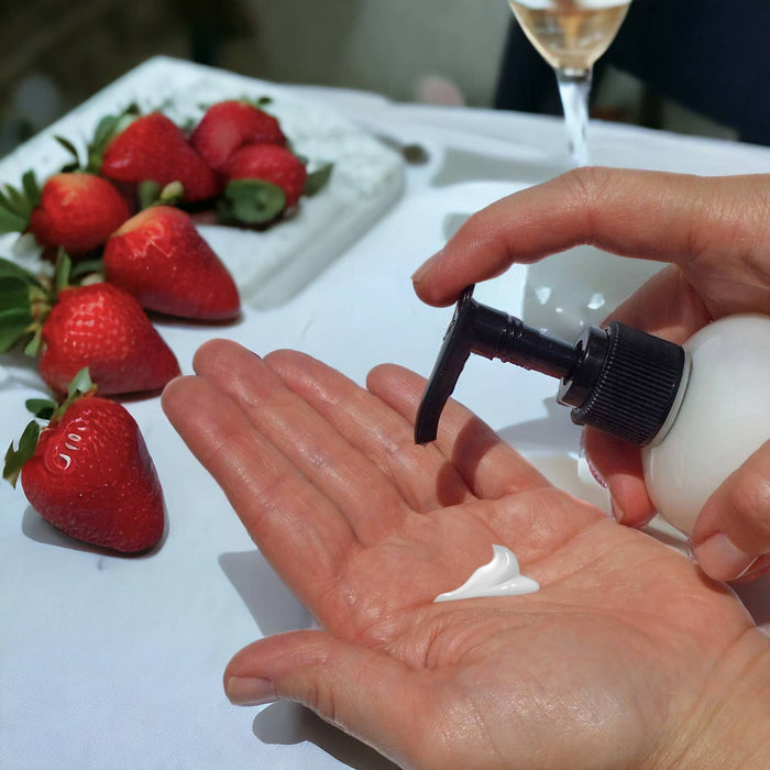 Champagne & Strawberries Aloe Vera Body Lotion 8oz. Made in USA