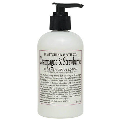 Champagne & Strawberries Aloe Vera Body Lotion 8oz. Made in USA