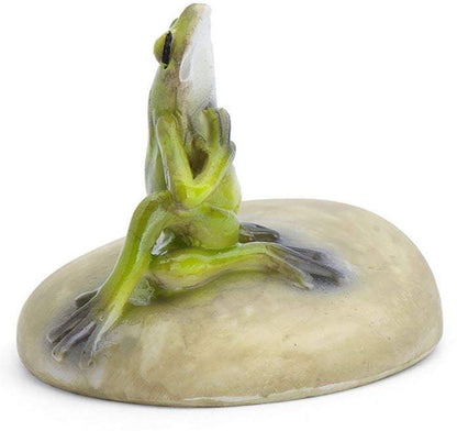 Choice of Yoga Frog, Zen Garden Frog on Stone Base, Terrarium Frog