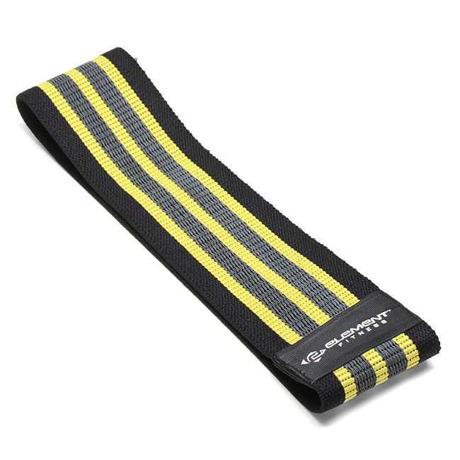 Element Fitness Hip Circle Band with yellow and gray stripes