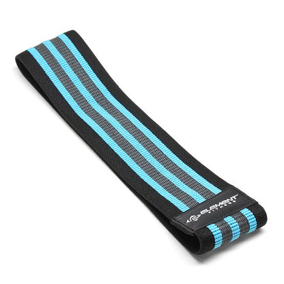 Element Fitness Hip Circle Band with blue and gray stripes