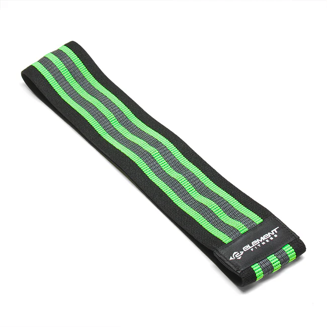 Element Fitness Hip Circle Band with green and gray stripes