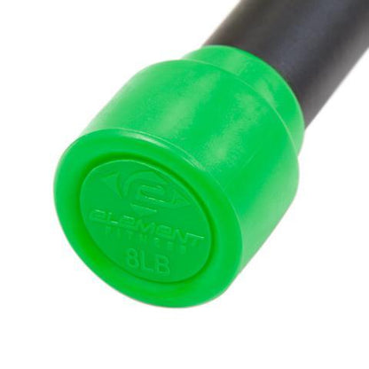 Element Fitness Body Bar green end cap with 8LB marking