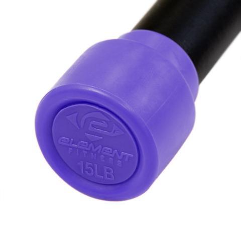 Element Fitness Body Bar purple end cap with 15LB marking
