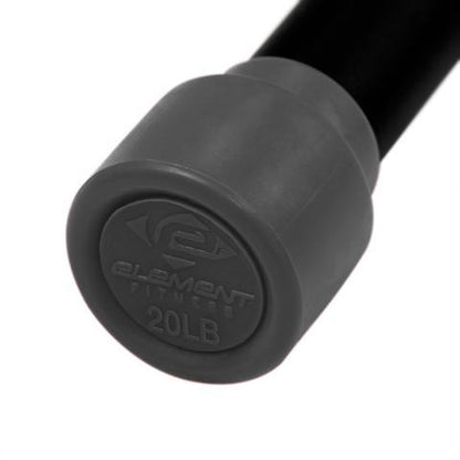 Element Fitness Body Bar gray end cap with 20LB marking