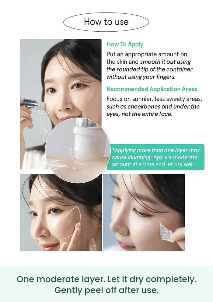 How to apply FROM THE SKIN Sun Gel Patch in one moderate layer and peel it off after use