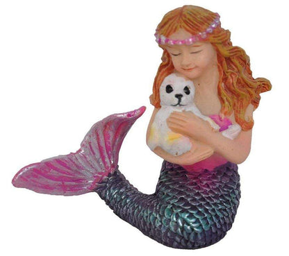 Mermaid with an Animal, Green, Pink Or Blue Mermaid Choice,  Sitting Mermaid, Beach Cake Topper