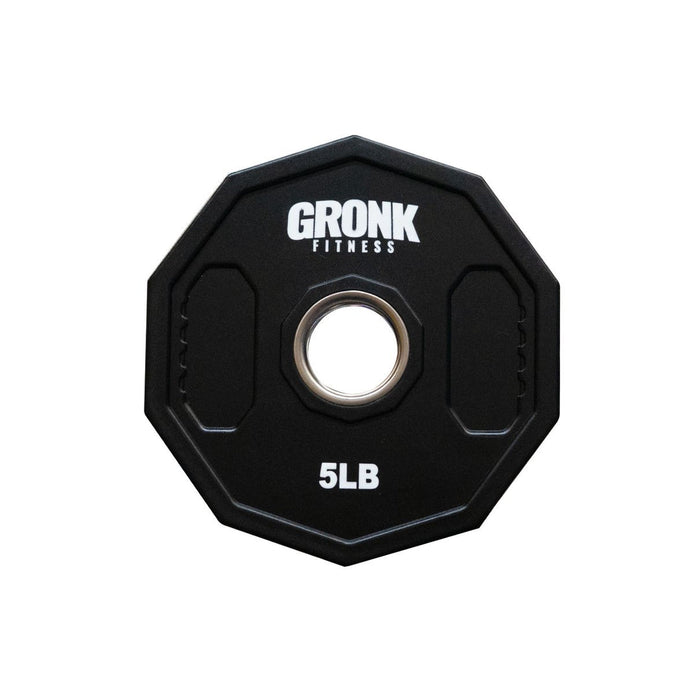 Gronk Fitness 5LB 10-sided grip plate front view