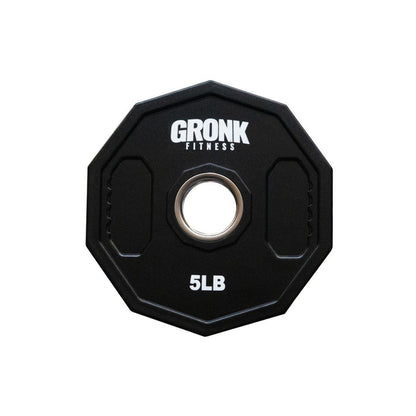 Gronk Fitness 5LB 10-sided grip plate front view